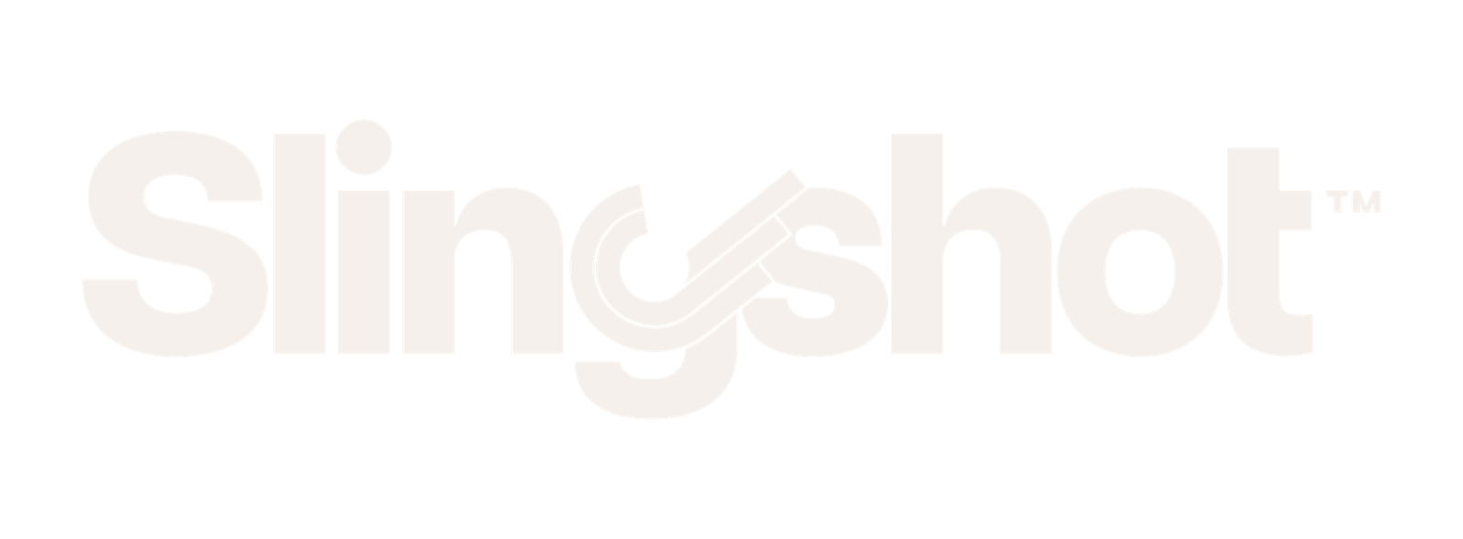 Slingshot main ID rendered entirely in Warm Stone with keyline band separation