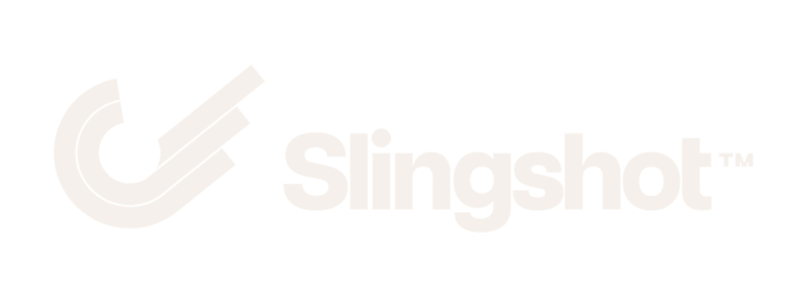 Slingshot secondary ID rendered entirely in Warm Stone